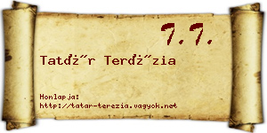 Tatár Terézia névjegykártya